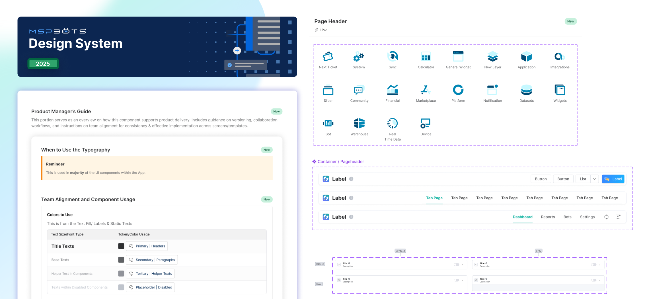 Cover image for the MSPbots design system case study